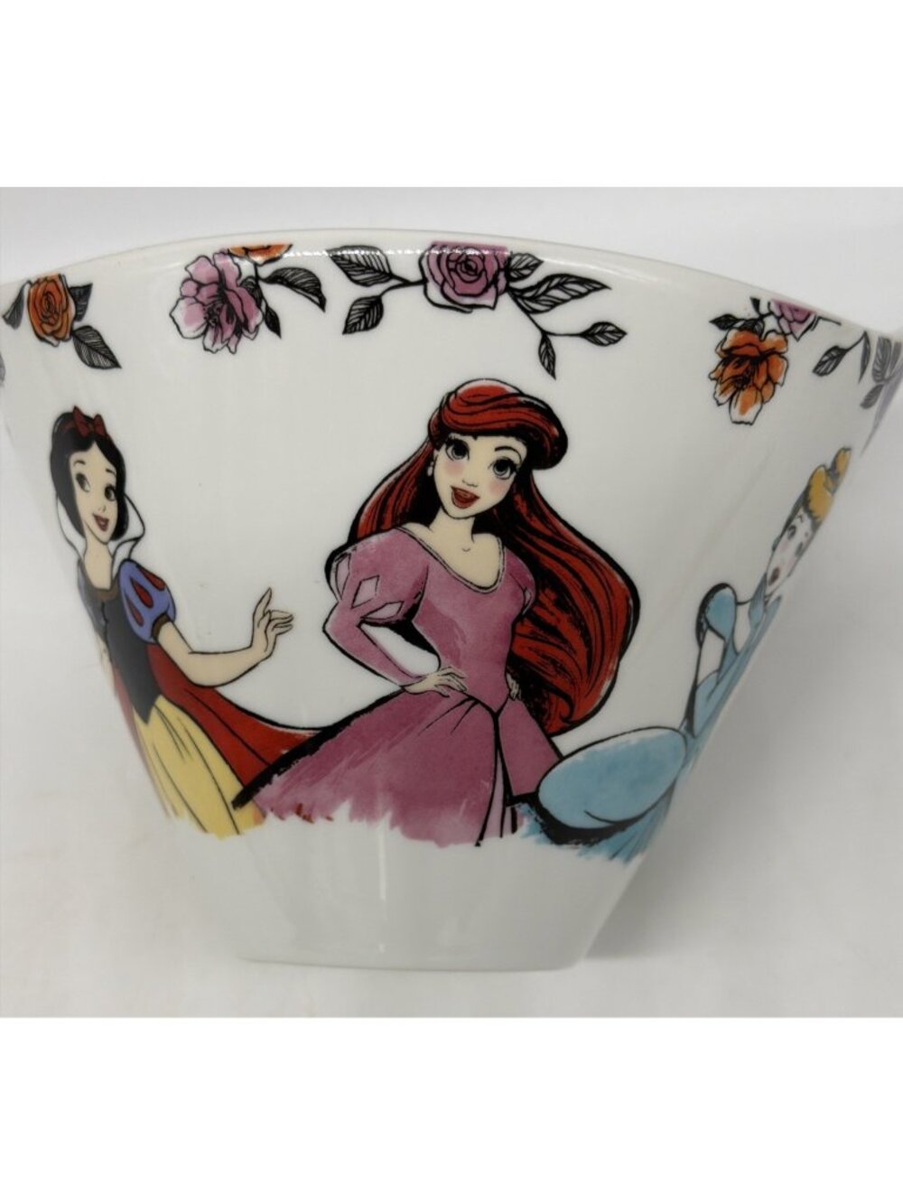 Disney Princesses Ramen Noodle Bowl Merida Snow White Belle Cinderella Tiana EUC